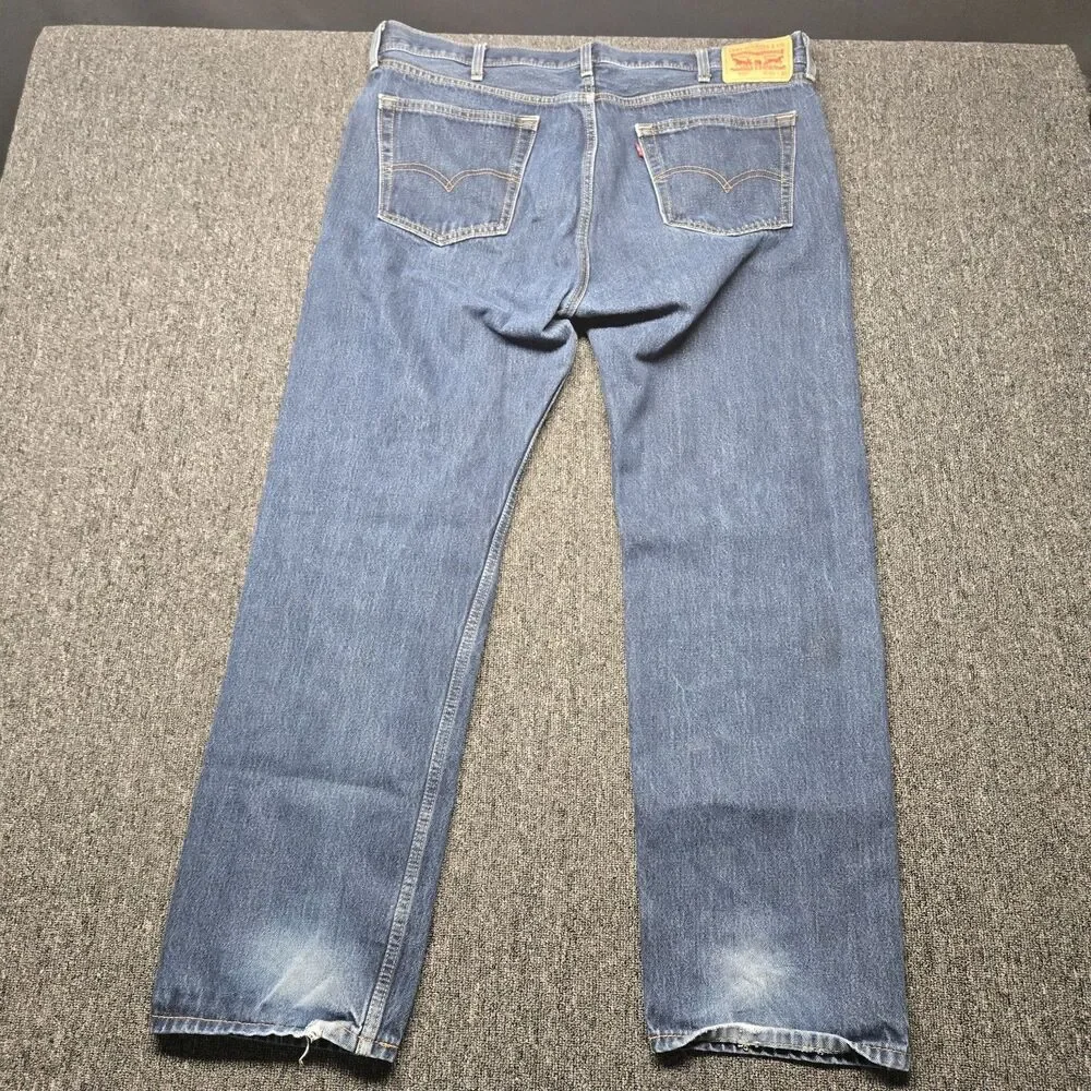 Levi’s 505 Jeans Men’s 40x32 Straight Blue Medium Wash Distressed Denim